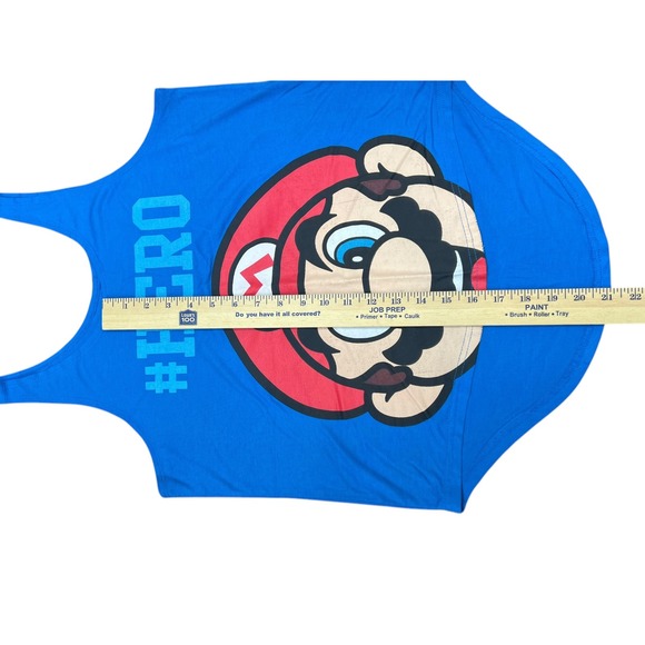 Juniors Super Mario Brothers Hero Blue‎ Tank Top Nintendo - Picture 3 of 6
